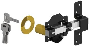 GateMate 2 ¾” Single Locking Long Throw Lock, Key Unlock, High Security with Slide Bolt, Stainless Steel & Powder Coated, Corrosion Resistant, Elongated Keep for Gate Drop.