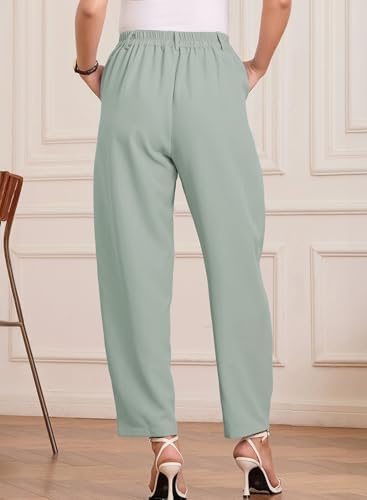 EVALESS Womens Wide Leg Barrel Pants with Pockets