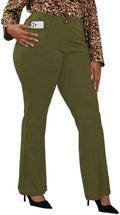 DGD Wrinkle-Free Stretch Dress Pants Plus Size for Women Pull-on Pant Ease into Comfort Office Pant