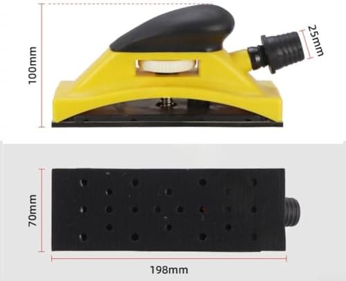 Adjustable Handheld Sanding Block with Dust Extraction Port Ergonomic Grip for Automotive Paint Jobs DIY Projects Wood Metal SurfaceS Preparation 198x100x70mm(198mm)