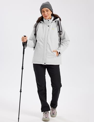 MAGCOMSEN Women's Winter Coats Waterproof Ski Snow Warm Fleece Lined Jacket