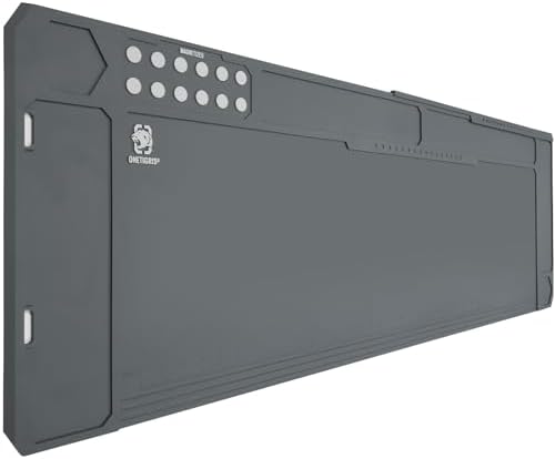 OneTigris Gun Clean Mat Magnectic for Table, Extra Large 48"x16" Anti-Slip Rubberized Repair Mat for Gun Parts, Protects Work Surface from Solvents and Oils