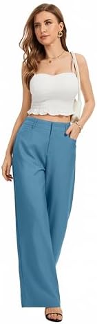 FUNYYZO Wide Leg Dress Pants for Women Work Slacks Business Casual Outfits