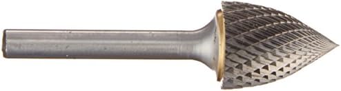 Drill America SG-7 Carbide Burr/Rotary File Tree Pointed-End Double Cut for Die Grinder 3/4" Dia. x 1" Cut Length with 1/4" Shank and 2-3/4" Overall Length, DUL Series
