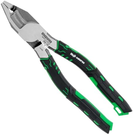 ENGINEER 8.5" Shearing Linesman Pliers Cable/Wire Cutter Blades for Electrician Work, Screw Extractor Jaws For φ0.1-0.37 inch screws (3-9.5 mm)