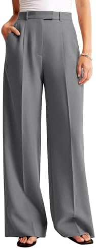 NIMIN Women Wide Leg Work Pants High Waisted Dress Trousers with Pockets