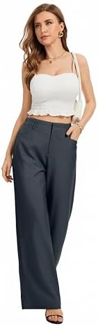 FUNYYZO Wide Leg Dress Pants for Women Work Slacks Business Casual Outfits