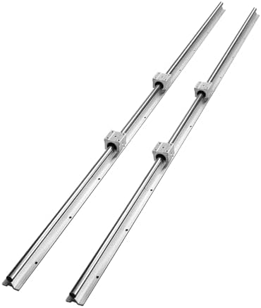 VEVOR Linear Rail, 2PCS SBR20-1500mm, Linear Slide Rail, 4 PCS SBR20UU Bearing Block CNC Kit Linear Rails and Bearings Kit CNC Rails Linear Rail Set, for Automated Machines and Equipment