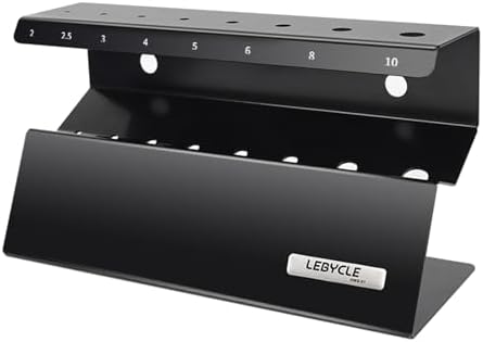T Handle Allen Wrench Holder, Stainless Steel Magnetic Wrench Organizer for Metric Hex Keys, Allen Wrench Rack & Tool Organizer for Wall Mount or Desktop Garage Storage