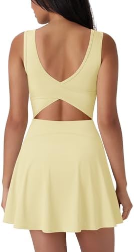 SUUKSESS Tennis Dress with Shorts Underneath Easy Peasy Athletic Dresses