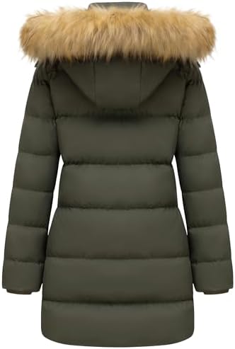 GGleaf Women's Winter Puffer Coat with Removable Fur Hood Warm Snow Jacket