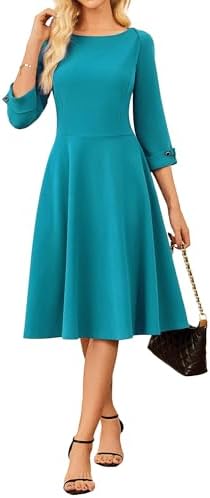 GRACE KARIN Work Dresses for Women Fit and Flare Midi Dress