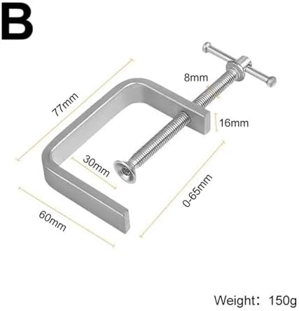 2 Pcs Woodworking G-type Fixture Steel Strong F-clip Board Flat Clamping Device C-type Rocker Carpentry DIY Fixed Clip For Woodworking(Silver B)