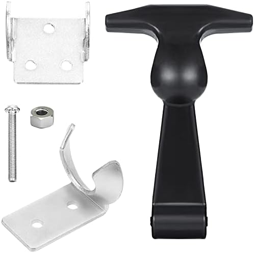 Mudder 12 Pcs Rubber Latches T-Handle Steel Brackets for Hood Cabinet | Elastic Rubber Strap, Stainless Steel Brackets, Flexible Hasp for Vehicle Engine Hood, Tool Box, Cabinet Secure