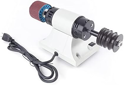 110V 8000RPM Leather Polisher Grinder Machine Leather Edge Grinding Burnishing Tool with 4 Belts Practical for All Vegetable Tanned Leather Products（30*12.6*13cm）