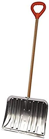 Bigfoot Aluminum Snow Shovel - 18" Blade - Non-Stick Coating - Wooden Handle