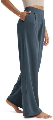 ODODOS Modal Soft Wide Leg Pants for Women High Waist Casual Relaxed Pants with Pockets-27/29"/ 31" Inseam