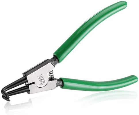SK 7-Inch Snap Ring Pliers, External Circlip Pliers with 90-Degree Bent Jaw