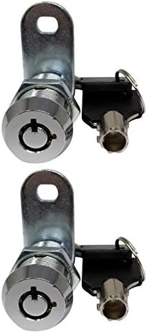 1-1/8" Tubular Cam Lock (90° Chrome, 2-Pack) RV Toolbox Cabinet Replacement