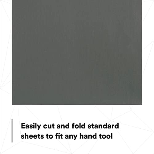 3M Wetordry Abrasive Sheet 02037, 500+ Grit, 9 in x 11 in, Pack of 50 Sandpaper Sheets for Auto Sanding, Metal Sanding, Finishing, Paint Prep