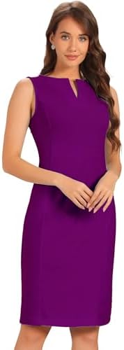 Allegra K Womens Work Sheath Dress Sleeveless Business Pencil Dresss