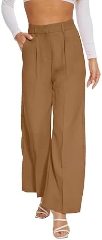 FUNYYZO Wide Leg Dress Pants for Women Work Slacks Business Casual Outfits
