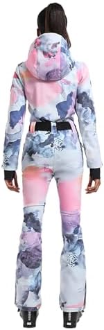 GSOU SNOW Womens Ski Suit One Piece Jumpsuit Snow Jacket Waterproof