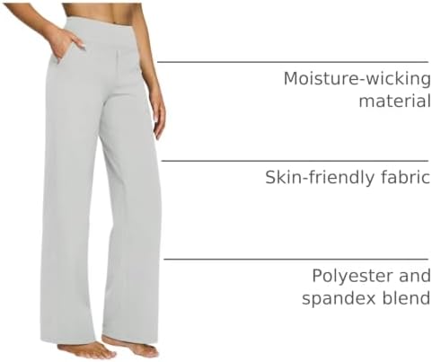 G4Free Yoga Pants for Women Wide Leg Pants with Pockets High Waisted