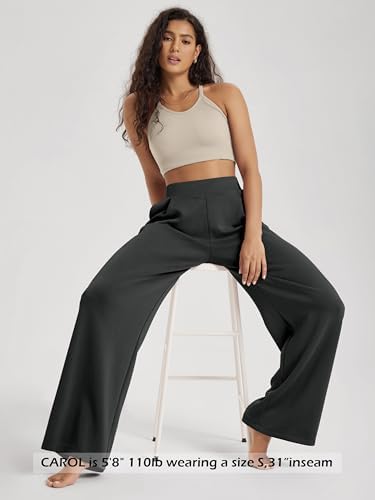 ODODOS Modal Soft Wide Leg Pants for Women High Waist Casual Relaxed Pants with Pockets-27/29"/ 31" Inseam