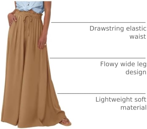 BTFBM Wide Leg Flowy Palazzo Pants for Women