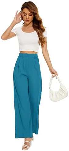 FUNYYZO Wide Leg Dress Pants for Women Work Slacks Business Casual Outfits