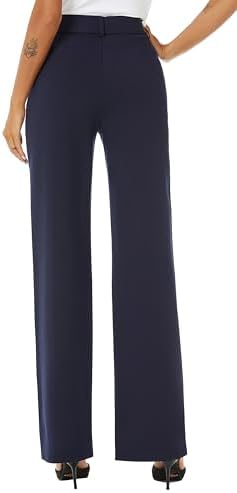 iChosy Womens High Waist Wide Straight Leg Trousers Casual Slacks Dress Pants with Pockets