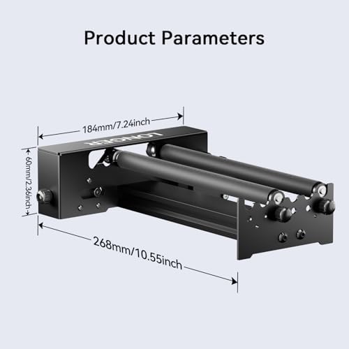 Longer Rotary Roller Series,Laser Engraver Rotary Roller, Y-axis Rotary Roller 360° Rotation for Laser Engraver Engraving Cylindrical Objects Tumblers Cans Cups Bottles, Adjustable Diameters 6-200mm