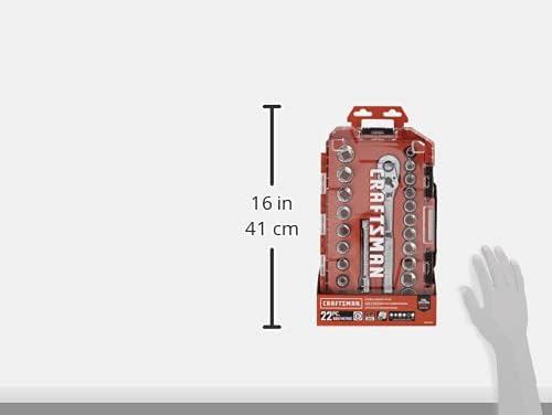CRAFTSMAN Socket Set, Universal, 1/2 inch Drive, 19 Piece, Includes 72 Tooth Ratchet (CMMT12015)