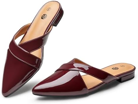 Rekayla Women's Mules Closed Pointed Toe Flats Backless Loafers Shoes for Women