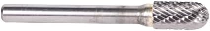 Drill America SC-12 Carbide Burr/Rotary File Cylindrical Radius-End Double Cut for Die Grinder 1/8" Dia. x 5/8" Cut Length with 1/4" Shank and 2" Overall Length, DUL Series
