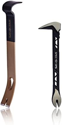 Spec Ops Tools Pry Bar, Crowbar for Demolition & Nail Pulling, High-Carbon Steel, 15" Flat Pry Bar, 10" Cats Paw