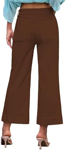 Wide Leg Jeans for Women Trendy High Waisted Flare Jeans Cropped Pants Stretchy Baggy
