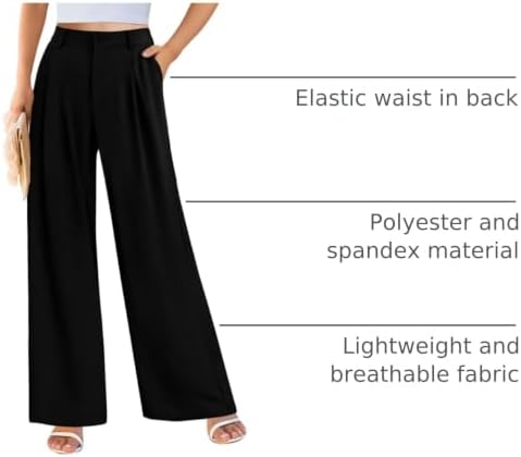 PRETTYGARDEN Women's Flowy Wide Leg Dress Pants