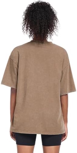 Womens Vintage Oversized T Shirts Acid Washed Baggy Cotton Tee Workout Gym Shirts Boyfriend Short Sleeve Tops