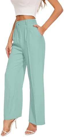 FUNYYZO Wide Leg Dress Pants for Women Work Slacks Business Casual Outfits