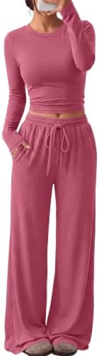 Trendy Queen Women's 2 Piece 2026 Fall Fashion Lounge Set with Pockets