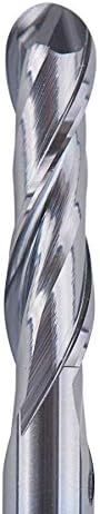 SpeTool 5Pcs Ball Nose Router Bits 1/8" Cutting Diameter Milling Tool HRC55, 1/8" Shank Up Cut Spiral CNC Tool