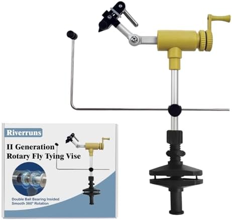 Riverruns II Generation Rotary Fly Tying Vise 360 Degree Rotation Ultra Light Rotary Fly Vise
