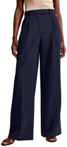 NIMIN Women Wide Leg Work Pants High Waisted Dress Trousers with Pockets