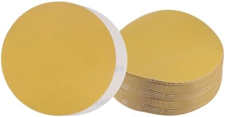 50pcs No Hole Sanding Discs- [ 8 Inch 220 Grit ] Round Hook and Loop Grip Sanding Pads Sheet Sandpaper for Automotive Woodworking Metal Polishing Use| Gold, Aluminum Oxide