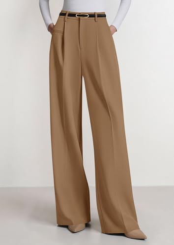 PRETTYGARDEN Women's Tailored Wide Leg Work Dress Pants