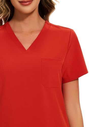 COZYFIT Scrubs for Women Set - Stretch V-Neck & Jogger Pant with 9 Pockets