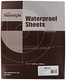 Sunmight 9" x 11" 320 Grit Waterproof Sanding Sheets, 50 Pieces (08114)