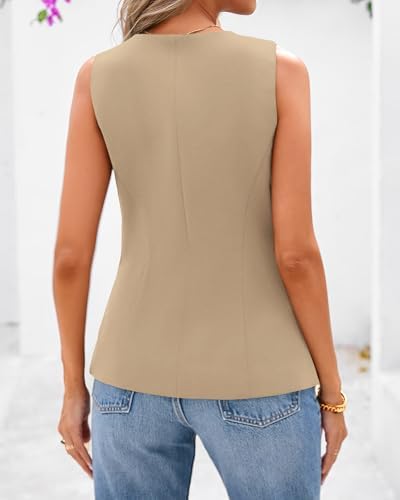 BTFBM Suit Vest Tops For Women Sleeveless Blazer Work Wear